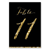 Gold Foil Wedding Tischnummern Black No. 11 (Vorderseite)