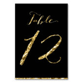 Gold Foil Wedding Tischnummern Black No. 12 (Rückseite)