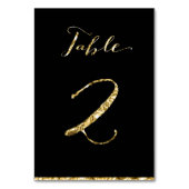 Gold Foil Wedding Tischnummern Black No. 2 (Rückseite)