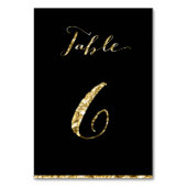 Gold Foil Wedding Tischnummern Black No. 6 (Rückseite)