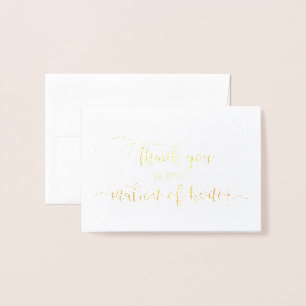Gold Foil Wedding Vielen Dank, dass Sie die Matron Folienkarte