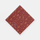 Gold Foil Weihnachtsbaum Muster Red Holiday Serviette (Ecke)