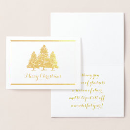 Gold Foil Weihnachtsbaumen Frohe Weihnachtskarte Folienkarte