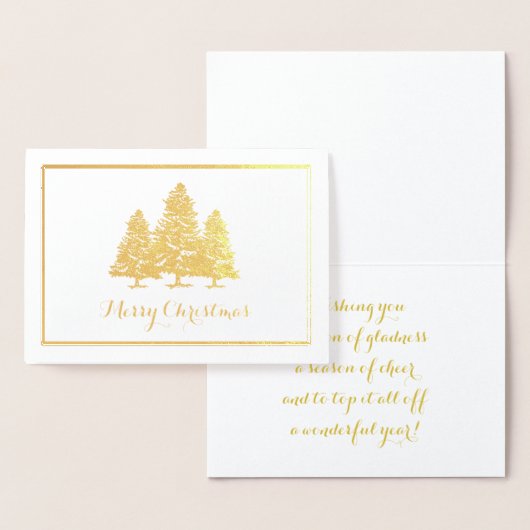 Gold Foil Weihnachtsbaumen Frohe Weihnachtskarte Folienkarte (Anzeige)