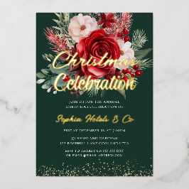 Gold Foil Weihnachtsfeier Folieneinladung