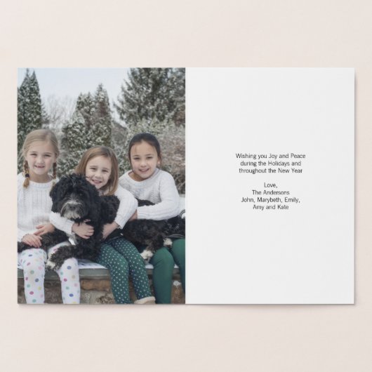 Gold Foil Weihnachtswörter Weihnachtsgrüße Karte (Innenseite)