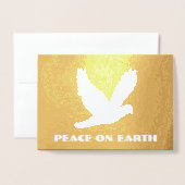 Gold Foil Weltfrieden Weihnachten Folienkarte (Vorderseite mit Umschlag)