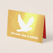 Gold Foil Weltfrieden Weihnachten Folienkarte (Vorderseite)
