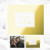 Gold Foil White Guestbook Editable Classic Simple Gästebuch