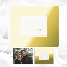 Gold Foil White Guestbook Editable Classic Simple Gästebuch