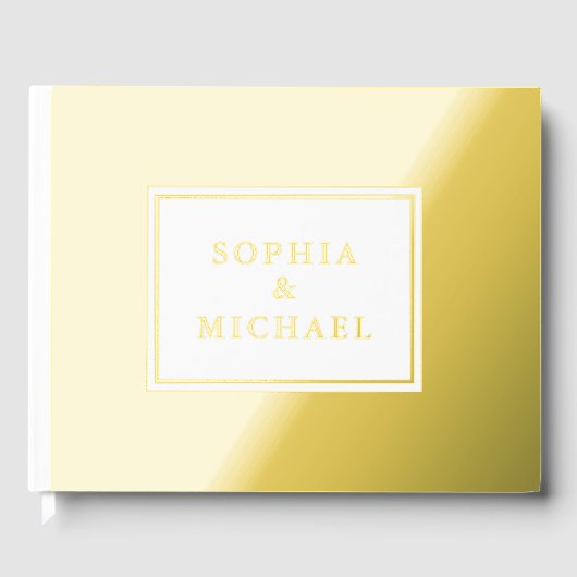 Gold Foil White Guestbook Editable Classic Simple Gästebuch (Vorderseite)