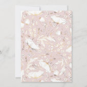 Gold Foil Wildblumen Dusty Pink Engagement Party Einladung (Rückseite)