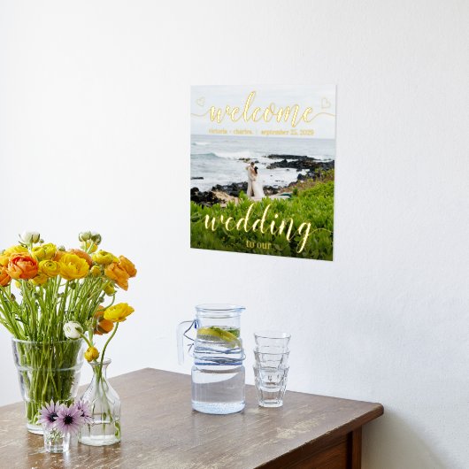 Gold Foil Willkommen bei unserer Hochzeit Ihres Fo Foliendrucke (Ablage(Küche))