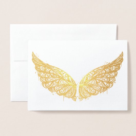 Gold Foil Wings Blank Grußkarte Folienkarte (Vorderseite mit Umschlag)