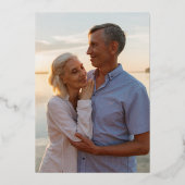 Gold Foil Wirbles Drehbuch 50. Hochzeitstag Folieneinladung (Rückseite)