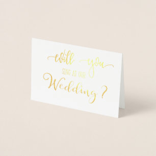 Gold Foil wird Sie auf unserer Hochzeitskarte sing Folienkarte