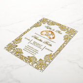 gold foil with frame Spanish wedding Folieneinladung (Gedreht)