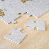 Gold Foil World Map Custom Moveable Heart Position Puzzle (Seite)