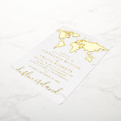 Gold Foil World Map Hochzeit in Urlaubsort Folieneinladung (Gedreht)