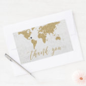Gold Foil World Map Hochzeit in Urlaubsort Vielen Rechteckiger Aufkleber (Umschlag)