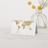 Gold Foil World Map Hochzeitstisch Platzkarte (Vorderseite)