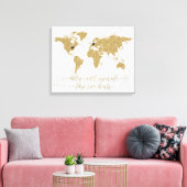 Gold Foil World Map Meilen können nicht getrennt w Leinwanddruck (Insitu (Wohnzimmer))