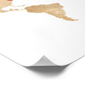 Gold Foil World Map mit beweglichem Herzen Paare Poster (Ecke)