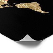 Gold Foil World Map mit herausnehmbaren Herzen Paa Poster (Ecke)