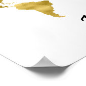 Gold Foil World Map mit Herz Paaren Poster (Ecke)