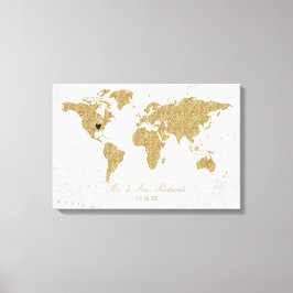 Gold Foil World Map Wedding Alternative Gästebuch