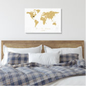 Gold Foil World Map Wedding Alternative Gästebuch (Insitu (Schlafzimmer))
