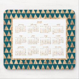 Gold Foil Yearly Calendar 2017 Mouse Pads Benzin Mousepad
