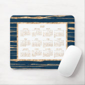 Gold Foil Yearly Calendar 2017 Mouse Pads Blau Mousepad (Mit Mouse)