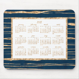 Gold Foil Yearly Calendar 2017 Mouse Pads Blau Mousepad