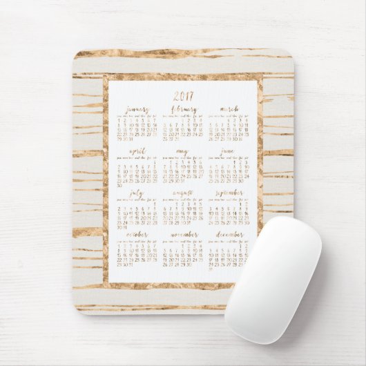 Gold Foil Yearly Calendar 2017 Mouse Pads Mousepad (Mit Mouse)