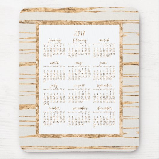 Gold Foil Yearly Calendar 2017 Mouse Pads Mousepad (Vorne)