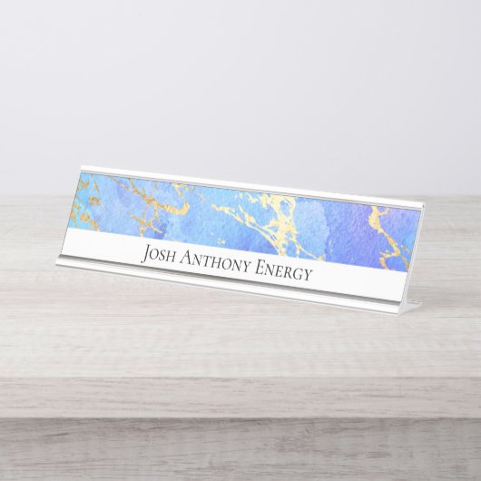 *~* Gold Foilnebel Kosmische Galaxie Universum AP3 Schreibtischnamensplakette (Vorderseite )