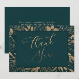 Gold Foliage Border Vielen Dank Dankeskarte