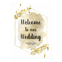 Gold Foliage Effekt Hochzeitszeichen 18x24