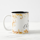 Gold Foliage Einfache Weihnachten Zweifarbige Tasse (Links)