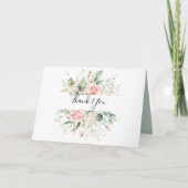 Gold Foliage Floral geflochtene Hochzeit Danke Kar (Vorderseite)