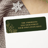 Gold Foliage Green Return Address