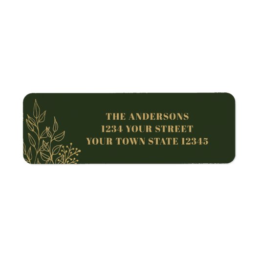 Gold Foliage Green Return Address (Vorne)