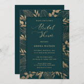 Gold Foliage Leaf Bridal Dusche Einladung (Vorne/Hinten)