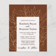 Gold Foliage Luxury Terracotta Hochzeit Einladung