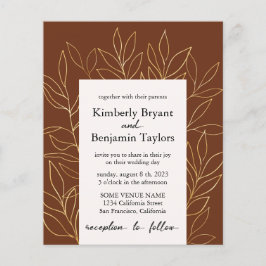 Gold Foliage Luxury Terracotta Hochzeit Einladung Flyer