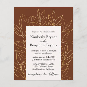 Gold Foliage Luxury Terracotta Hochzeit Einladung Flyer