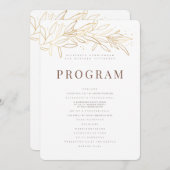 Gold Foliage Modern + Minimalistische Hochzeit Programm (Vorne/Hinten)