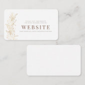 Gold Foliage Modern + Minimalistische Hochzeitsweb Begleitkarte (Vorne/Hinten)