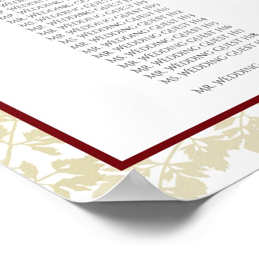 Gold Foliage Seekarte AZ Poster (Ecke)